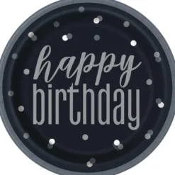 Sort & Sølv Glitz - "Happy Birthday"
