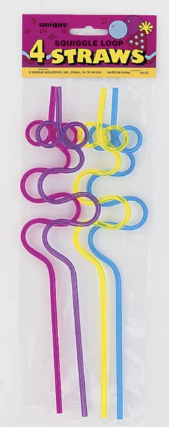 Sugerør - Squiggle - Assortert