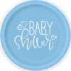 Tallerkener - Baby Shower Blue Hearts
