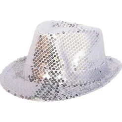Trilby Hatt - Paljetter Deluxe Sølv